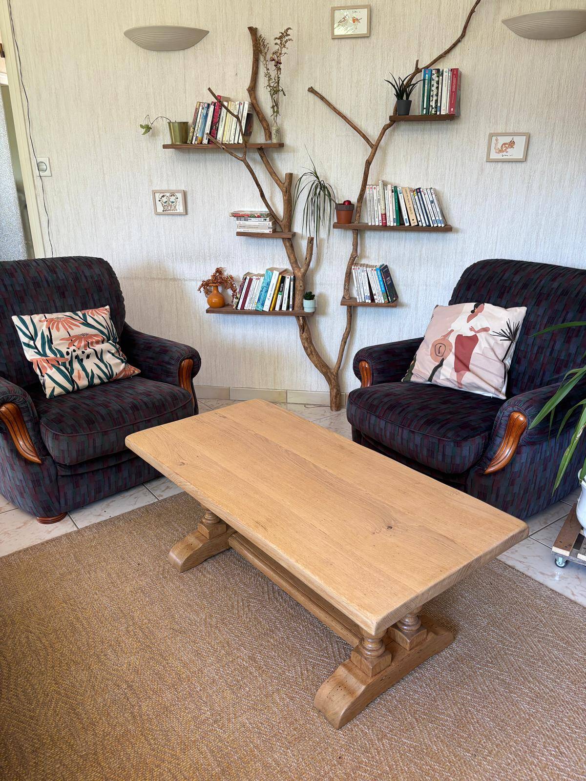 Solid oak coffee table