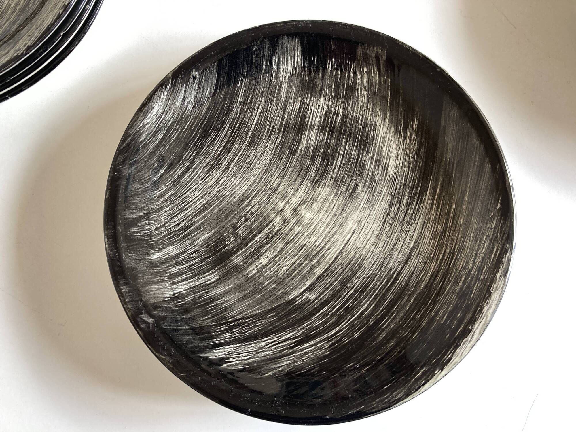 Set of 6 plates Soulages Gulf Juan in Salins earthenware 1960