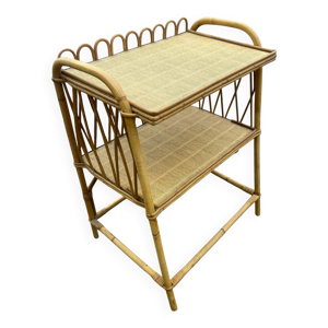 table d'appoint en rotin - osier