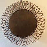 Pretty vintage rattan sun mirror - loop weave