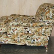 Pair of Howard Custom Love Seat Armchairs in Mulberry Silk Velvet