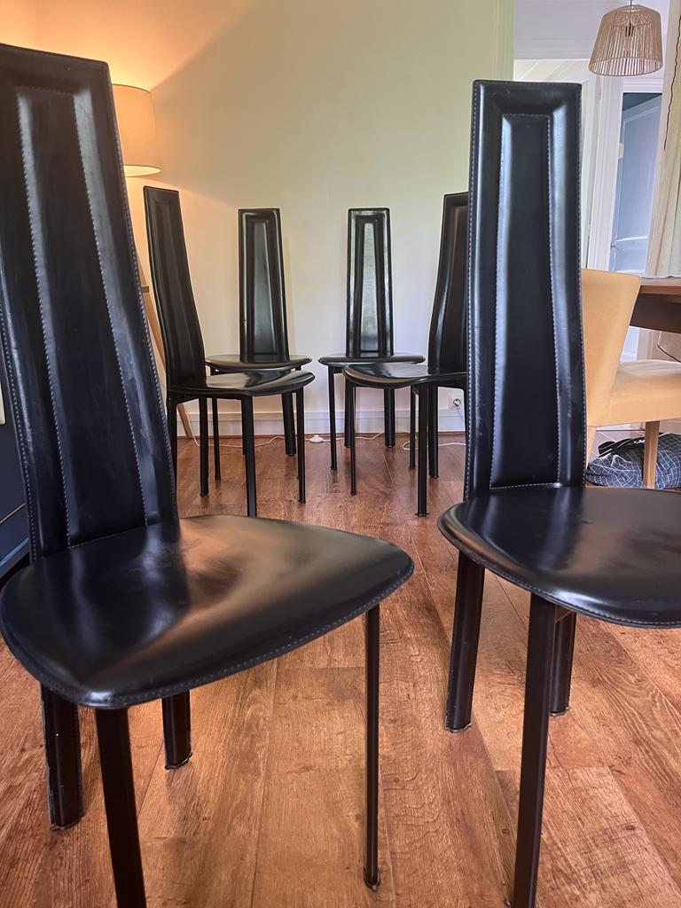 Black leather chairs