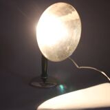 1950s Industrial Chrome & Wood Table Lamp with Ceramic Switch, Czechoslovakia