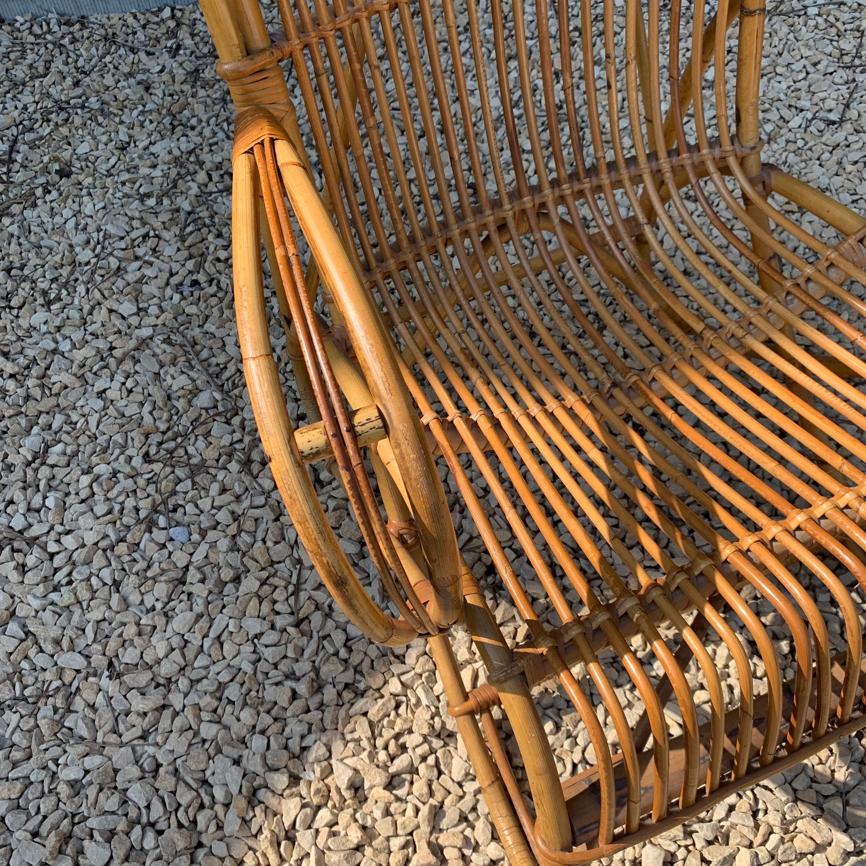 Rattan armchair circa 1960