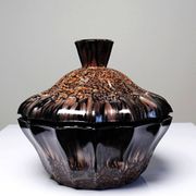 Vintage Vincenzo Nason Murano black aventurine glass sugar bowl/box