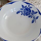 4 vintage Digoin Sarreguemines earthenware soup plates, Corsica model