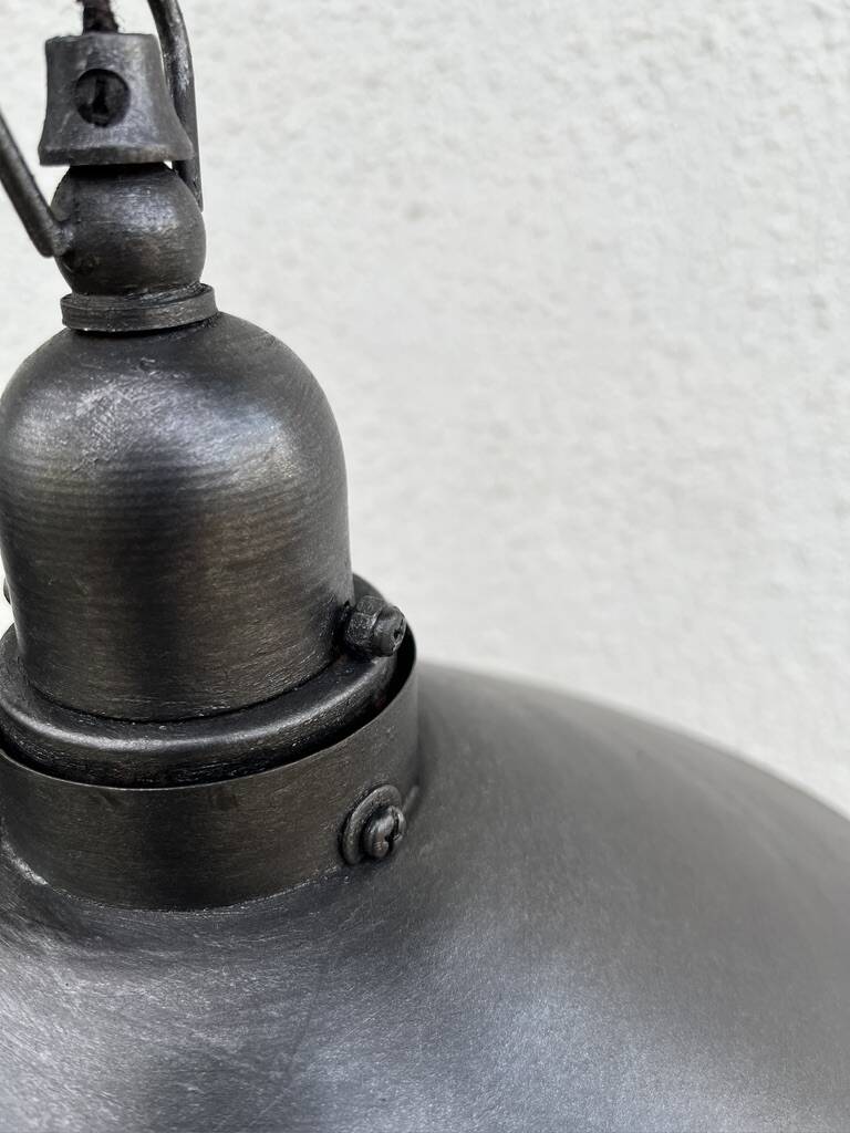 Industrial metal pendant light with mirror