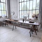 XXL trestle farm table 4m and its benches