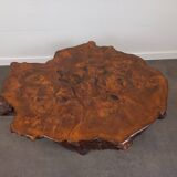 Brutalist coffee table in elm burl