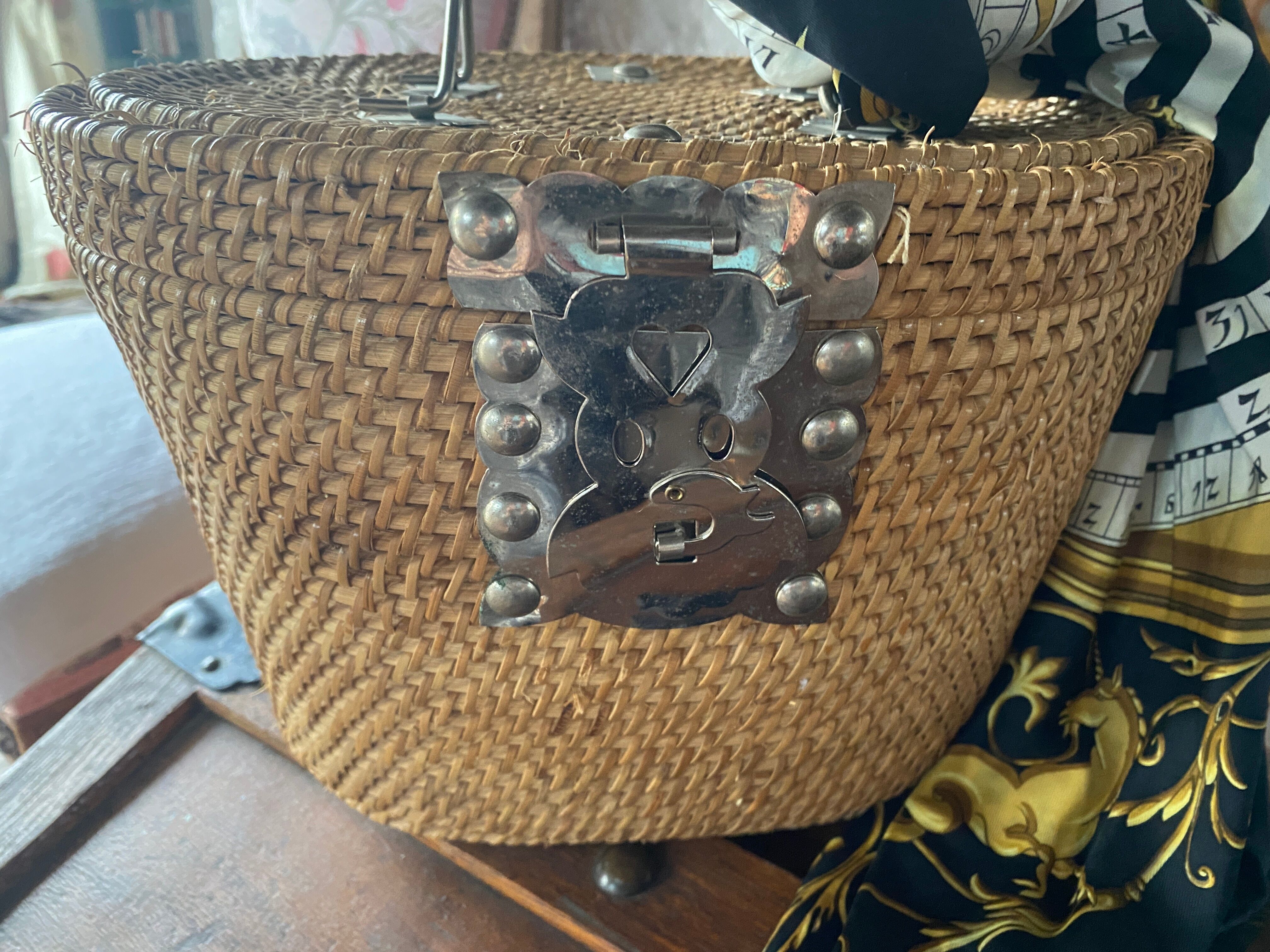 Vintage oriental tea basket