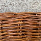 Curved rattan mirror 70s