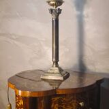 bronze lamp Corinthian column green opaline superb 52x13 cm