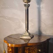 lampe bronze colonne corinthienne opaline verte superbe 52x13 cm