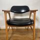 Scandinavian armchair by Erik Kirkegaard in oak and leather, 1960s.