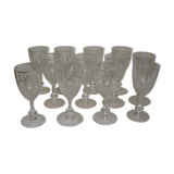 12 crystal stemware St. Louis model Massenet for water or wine