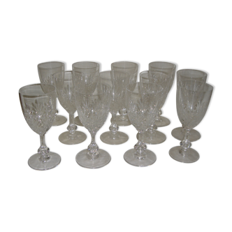 12 crystal stemware St. Louis model Massenet for water or wine