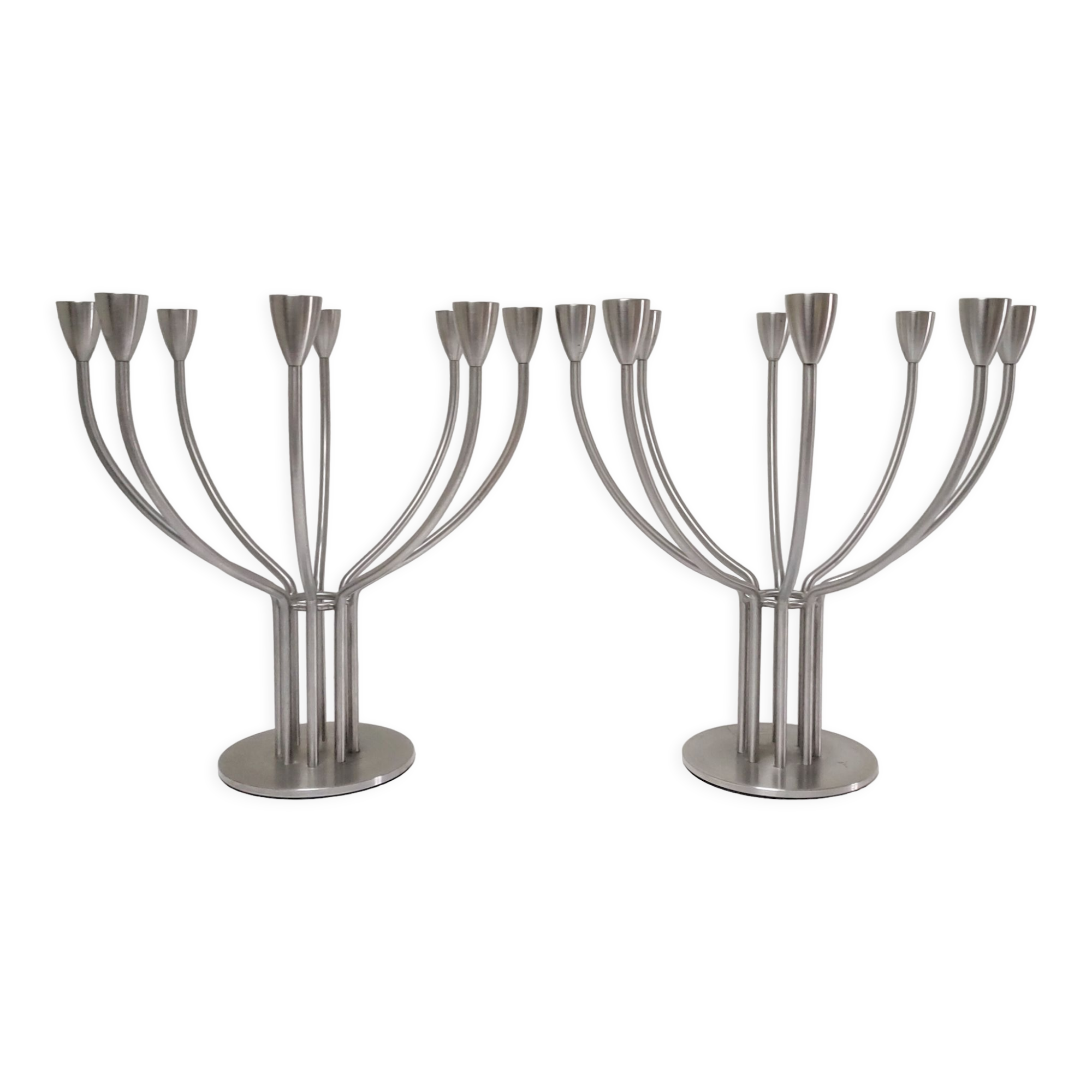 Pair of metal candlesticks model Stockholm design Hagberg Ikea vintage