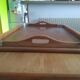 Wood and metal tray 50s