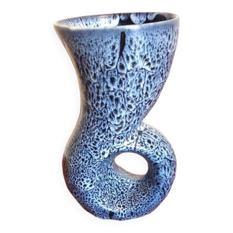 Free Form Vase Fat Lava "snakeskin" - Vallauris