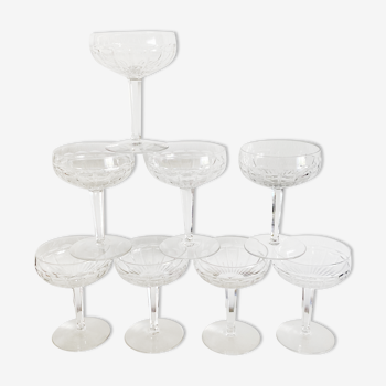 Lot de 8 coupes à champagne Crystal