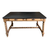 Louis XIII style table in raw oak