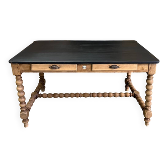 Louis XIII style table in raw oak