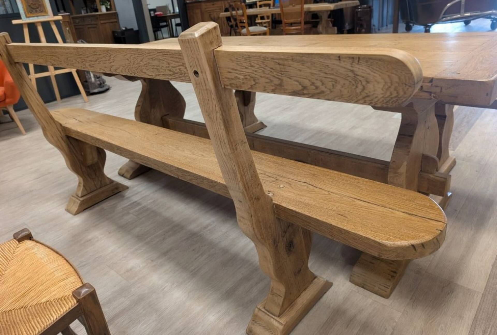 Monastery table with its custom benches.