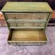 Small green caned chest of drawers - 1980s