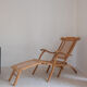 Chaise longue bois et cannage
