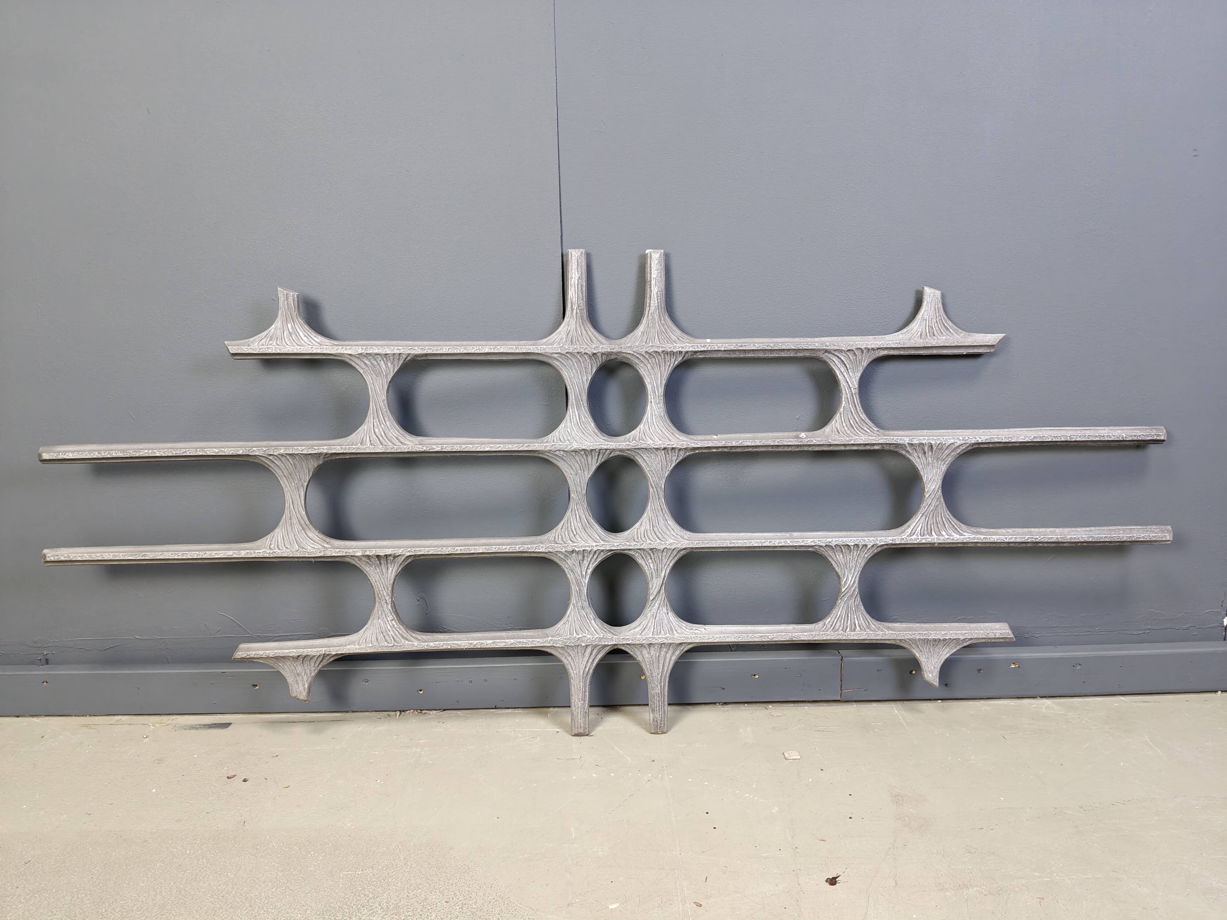 Vintage large brutalist wall sculpture, 1970s