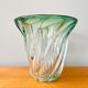 Val St Lambert Green Glass Vase from Belgium