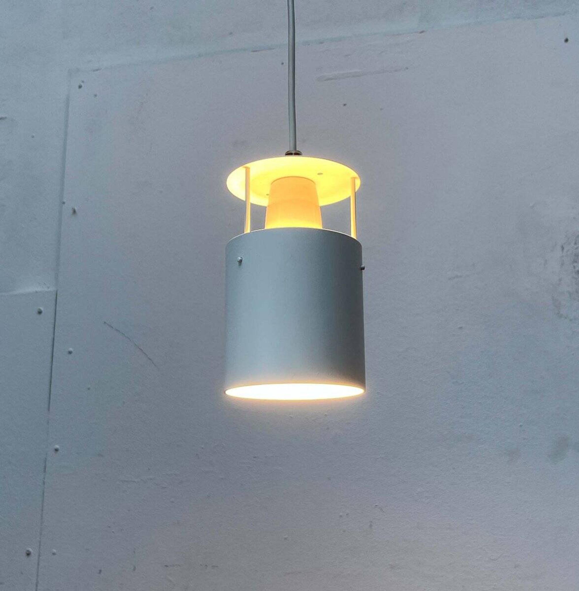 Fyrtønden pendant lamp, minimalist Danish modern mid-century by Asger Bay Christiansen for Lys, 1960s.