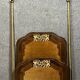 Lit époque Art Nouveau en fer peint faux bois avec des motifs stylisés en couleur