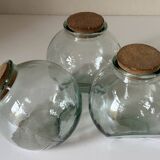 Set of 3 vintage glass candy jars from the 60s and 70s