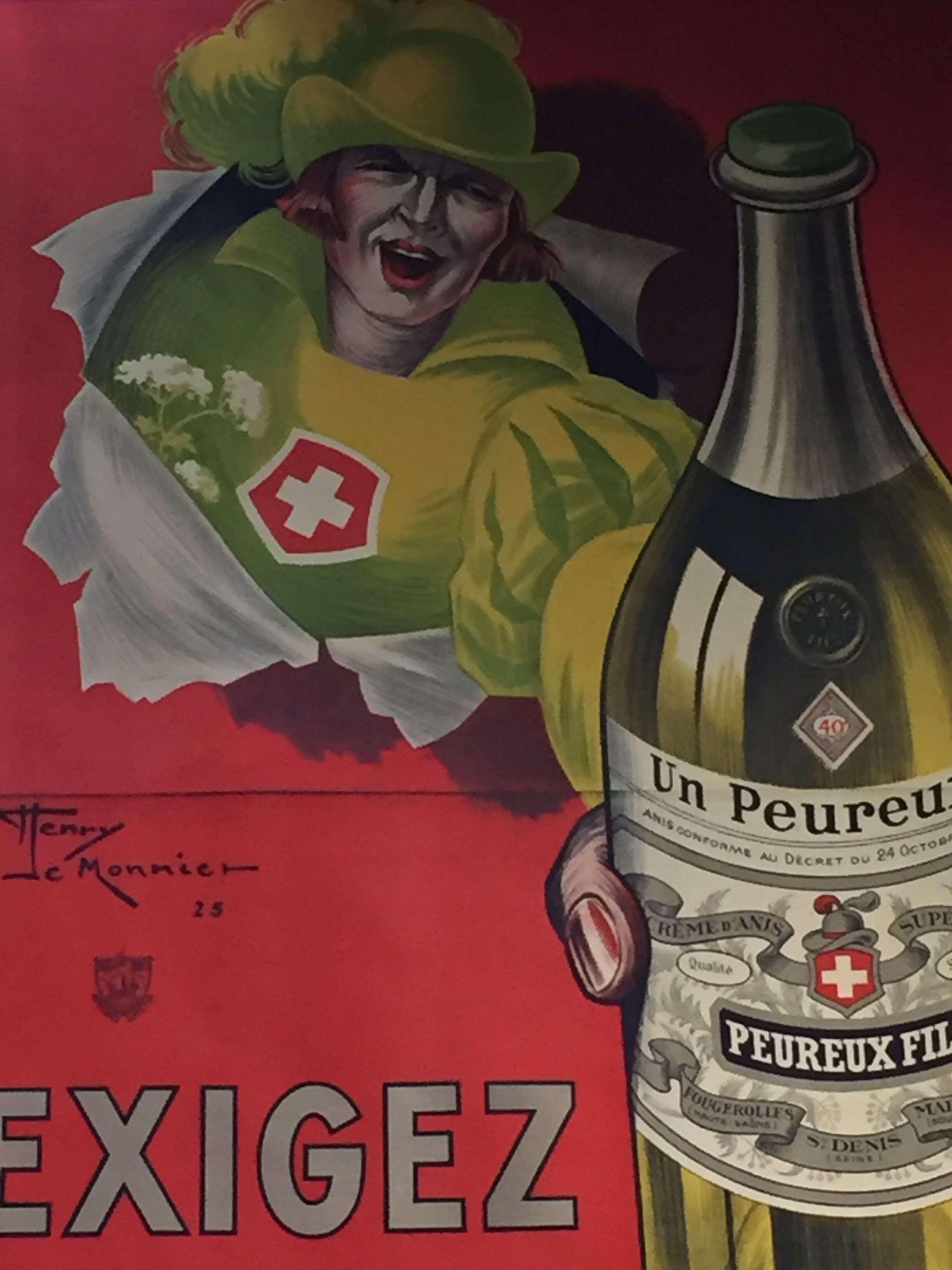 Poster linen original litho "Claim a coward" Henry Le Monnier 1925