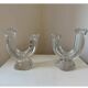 Pair of crystal candlesticks from Vannes le Chatel, 1960