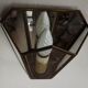 Matching pair french mid century copper & glass single light wall lanterns 3915
