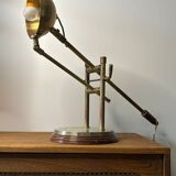 Adjustable brass desk lamp 1940s France