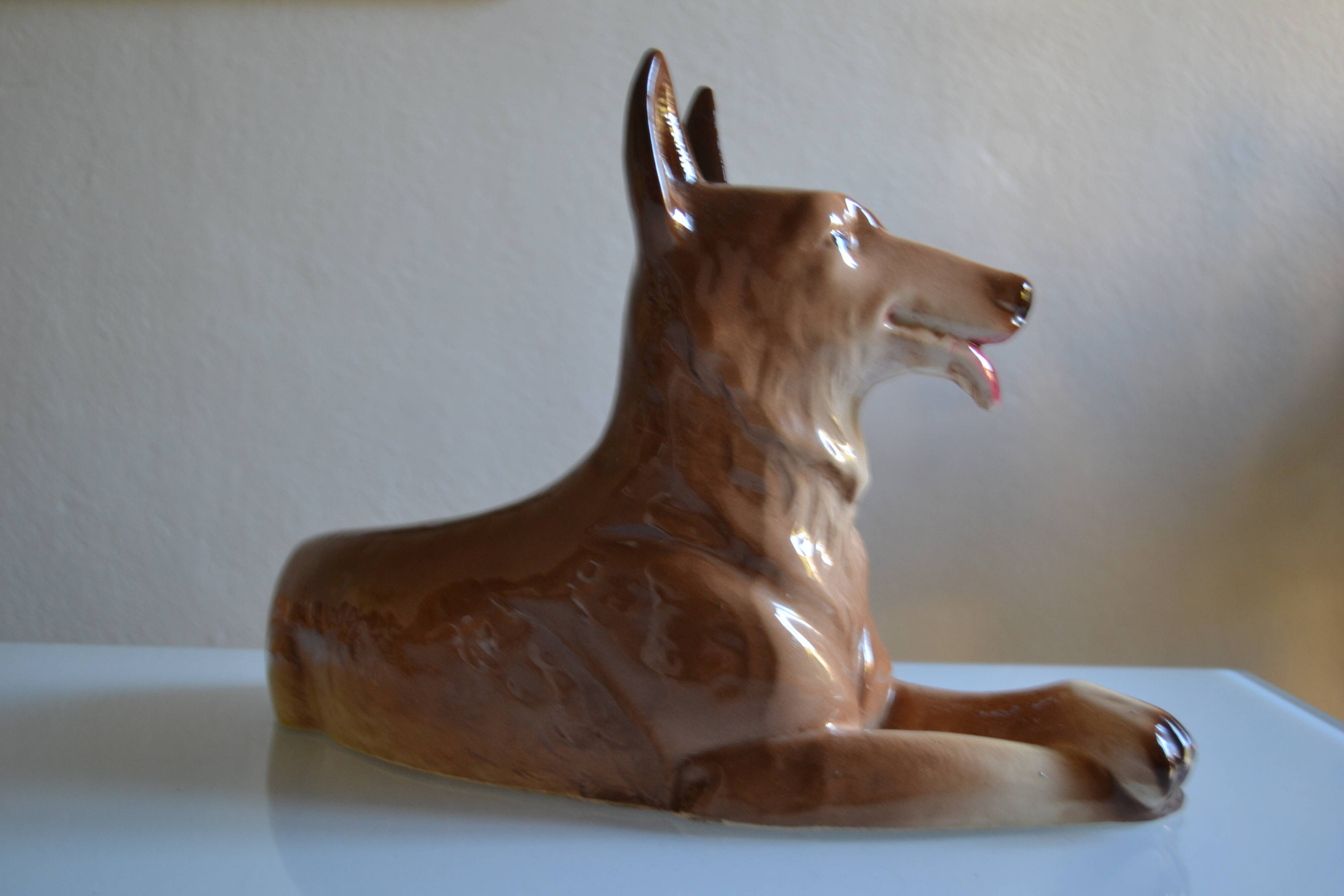 Wolf Dog German Shepherd Ceramic Saint Clément L 39 cm H 26 cm
