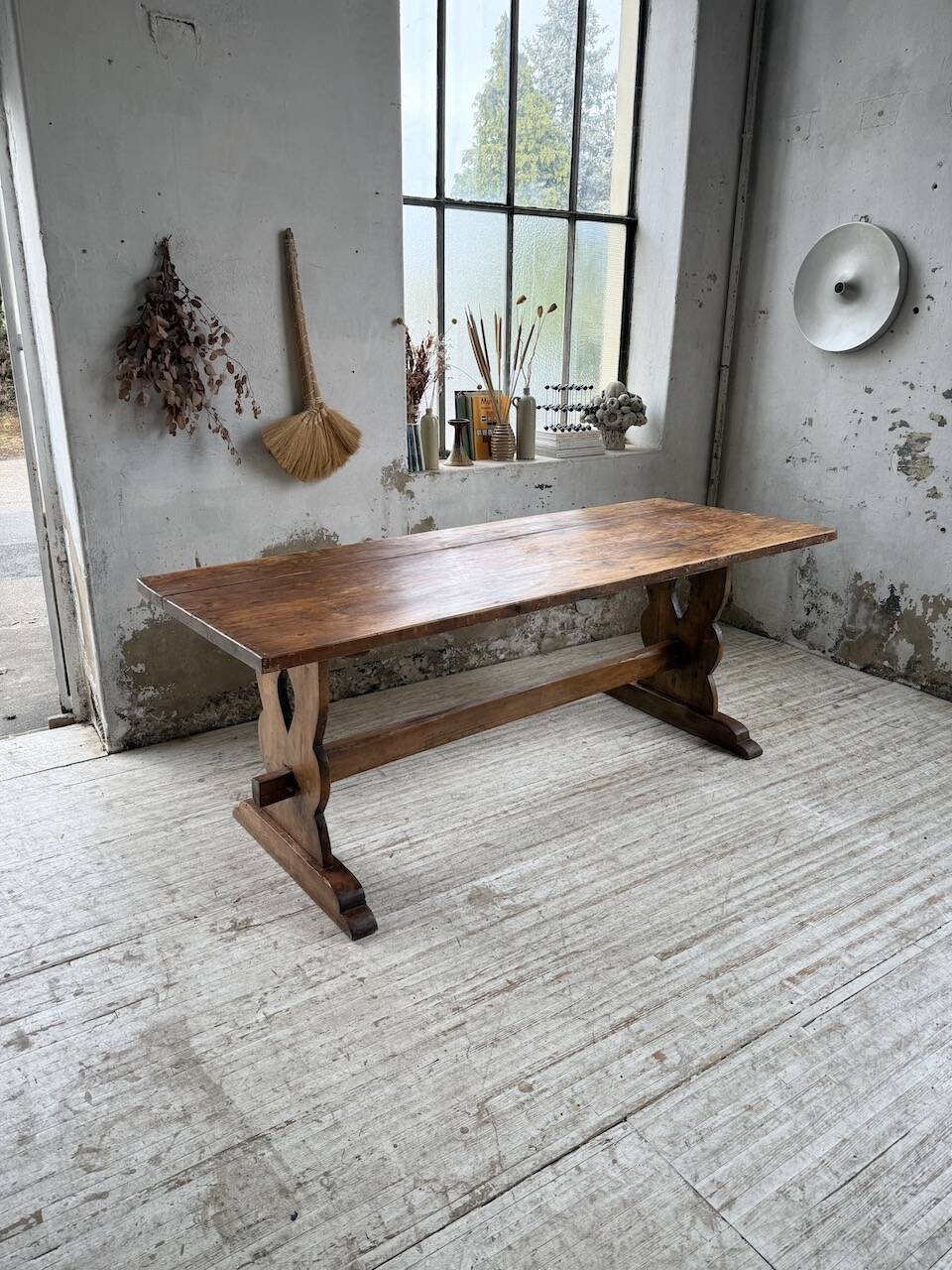 Monastery-style farmhouse table, pine, 210cm