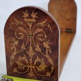 Bookends in fruit wood marquetry