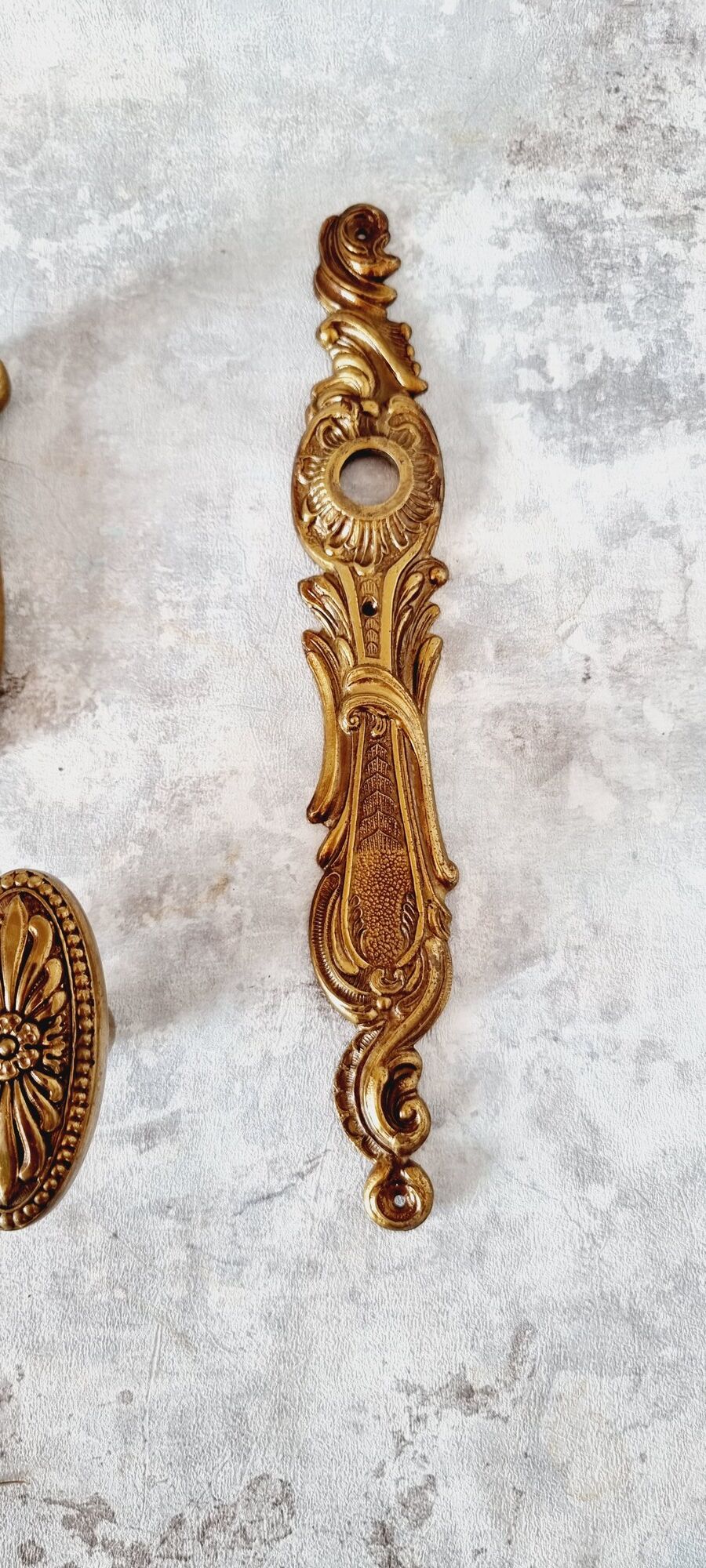 Door handle hardware and 2 French bronze furniture handles