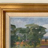 Swedish Modernist Landscape Oil Painting 1960s