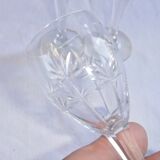 Bohemian crystal liqueur service Baccarat St Louis carafe glasses signed by an anchor