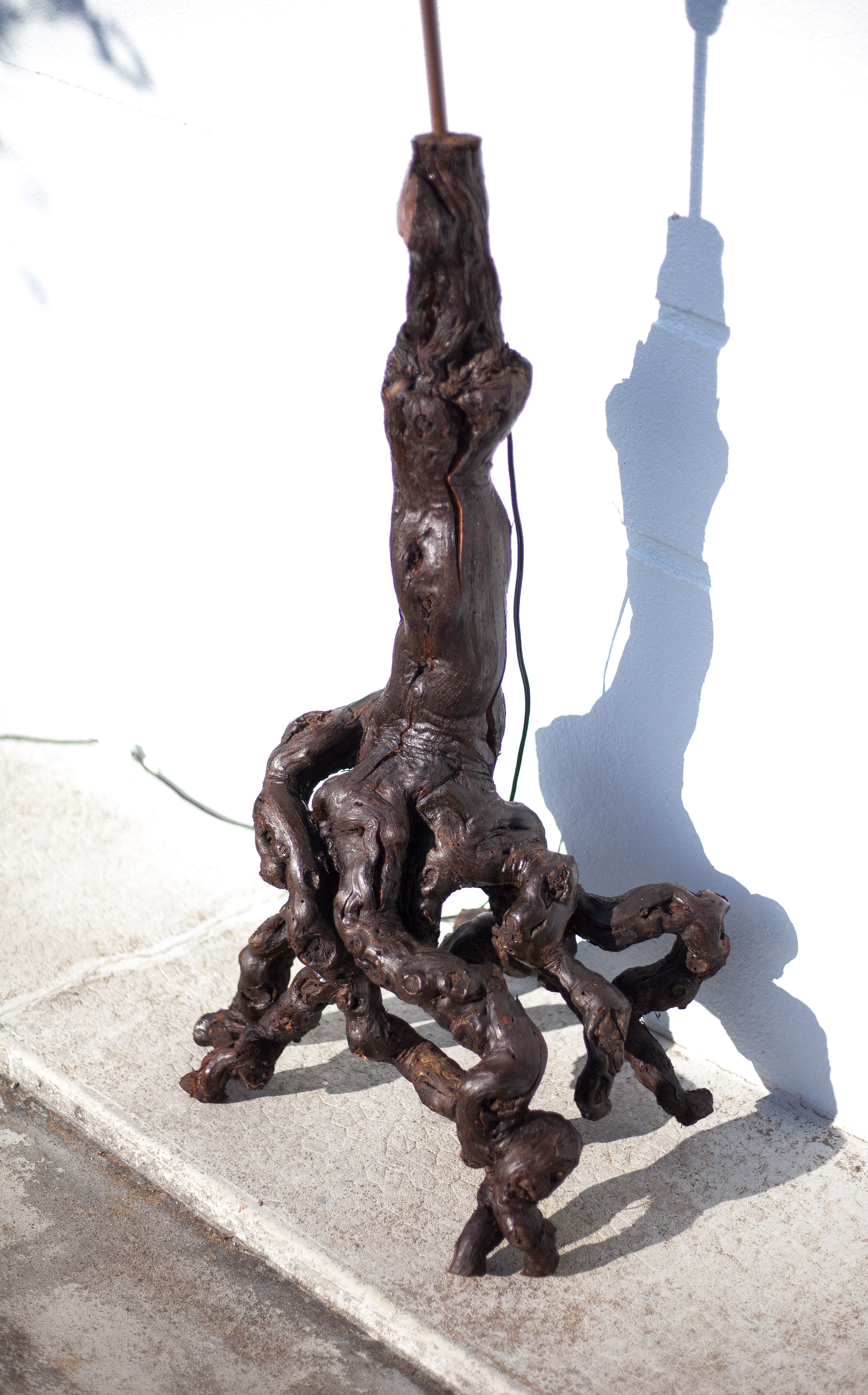 Floor lamp, floor lamp, vine vine and lampshade, large living room lamp, chalet, countryside