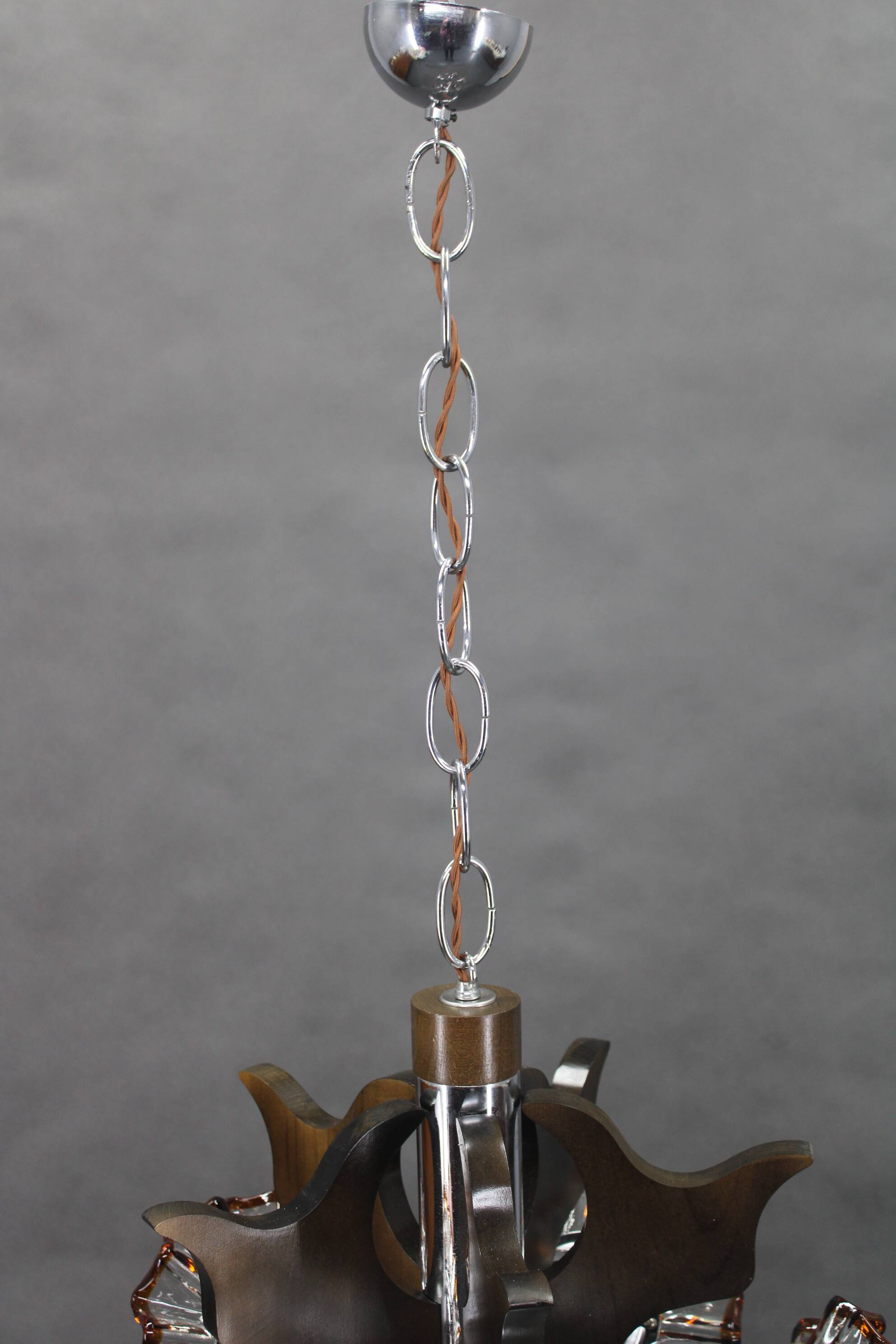 1970s Chandelier with Murano Glass Shades,Italy