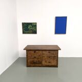 Solid oak trade counter, six drawers, France, circa 1920.