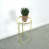 Table en laiton avec plateau en verre