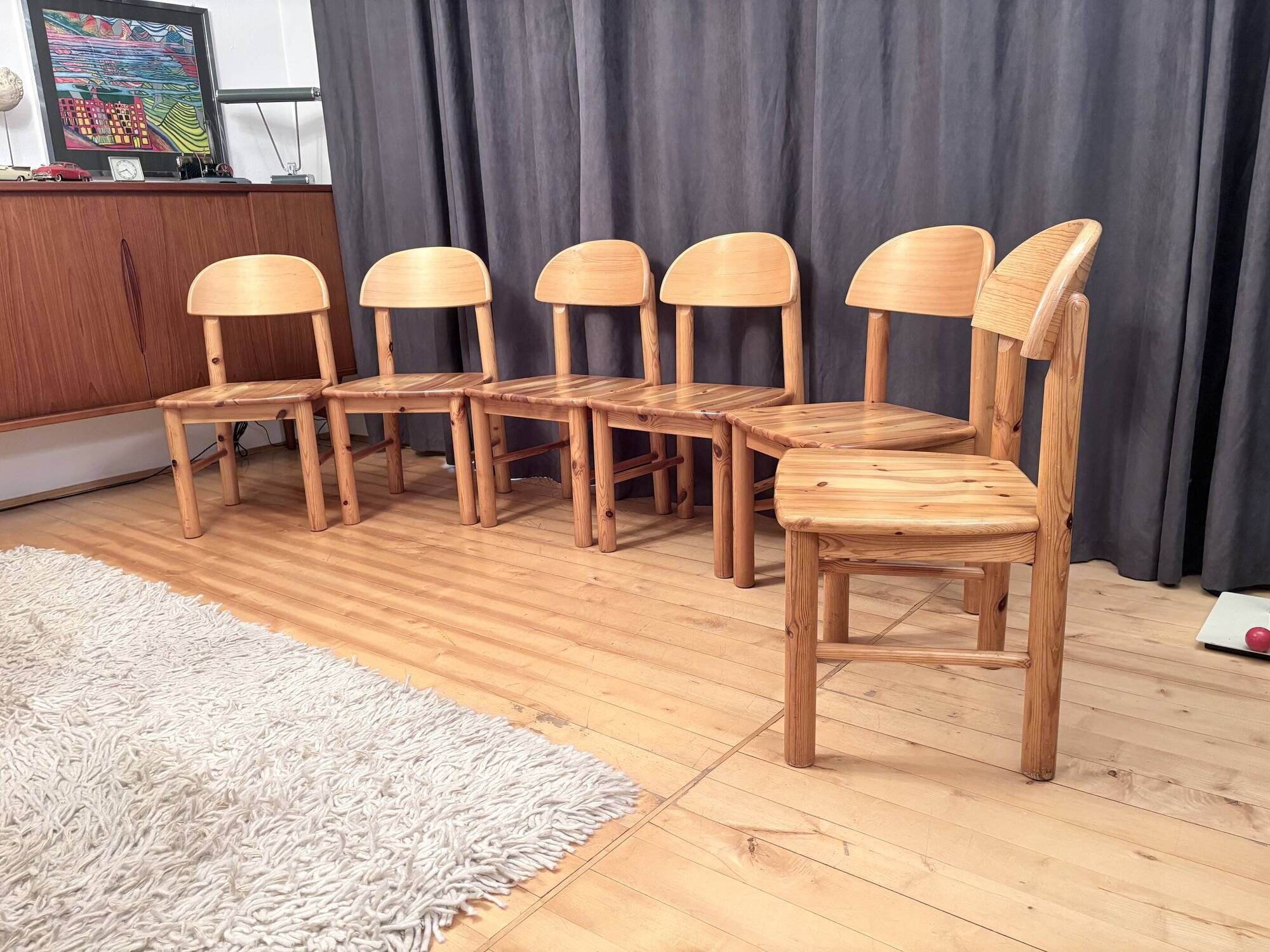Ensemble de six chaises conçues par Rainer Daumiller, Hirtshals Savvaerk, Danemark.