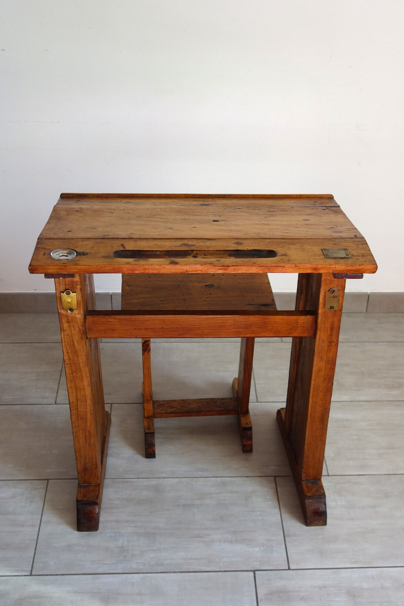 Architect's table and stool by Féret, France, 1890